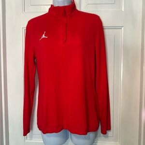 Jordan Dri-FIT Red Quarter Zip Pullover Athletic Top Size S